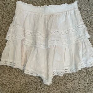 Altar’d State White Ruffle Skort Small